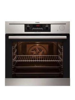 Aeg Bp501432Wm Built In Electric Single Oven With Steam Function - Stainless Steel